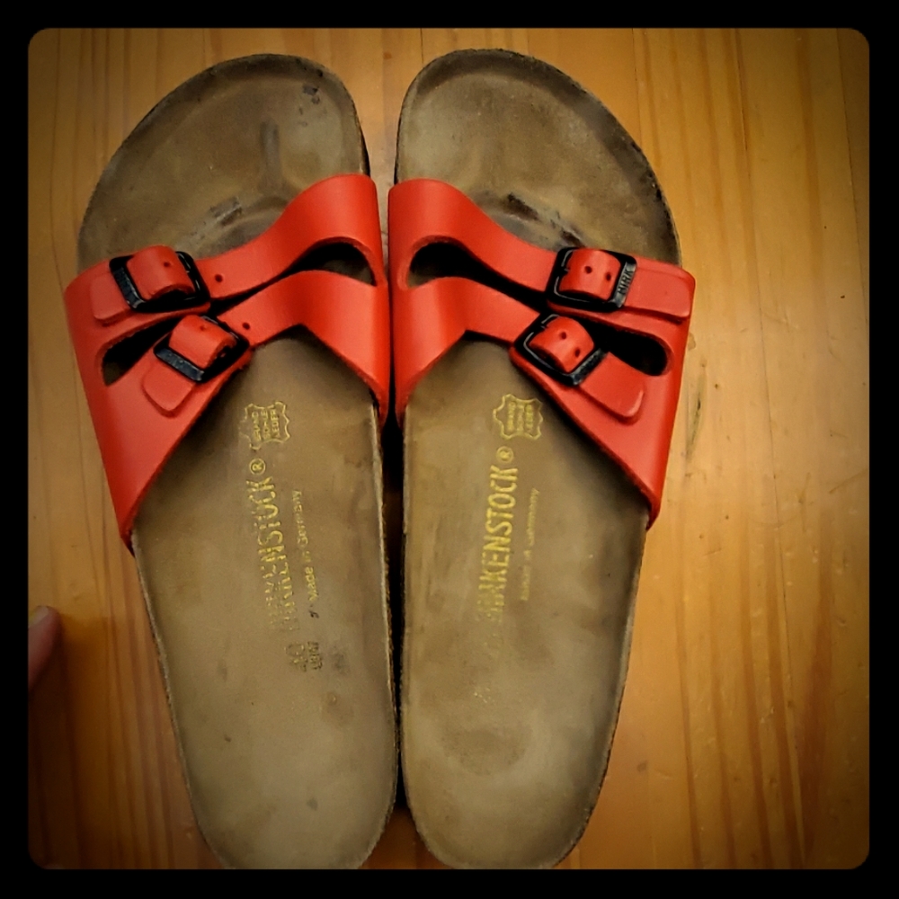 They are red alip ons sandles